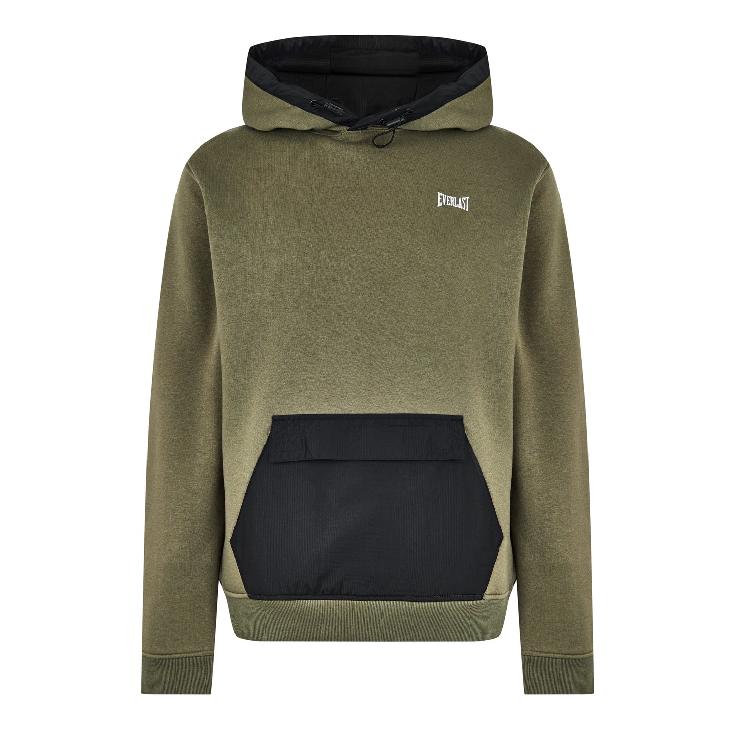 Mens Contrast Panel Hoodie - Olive