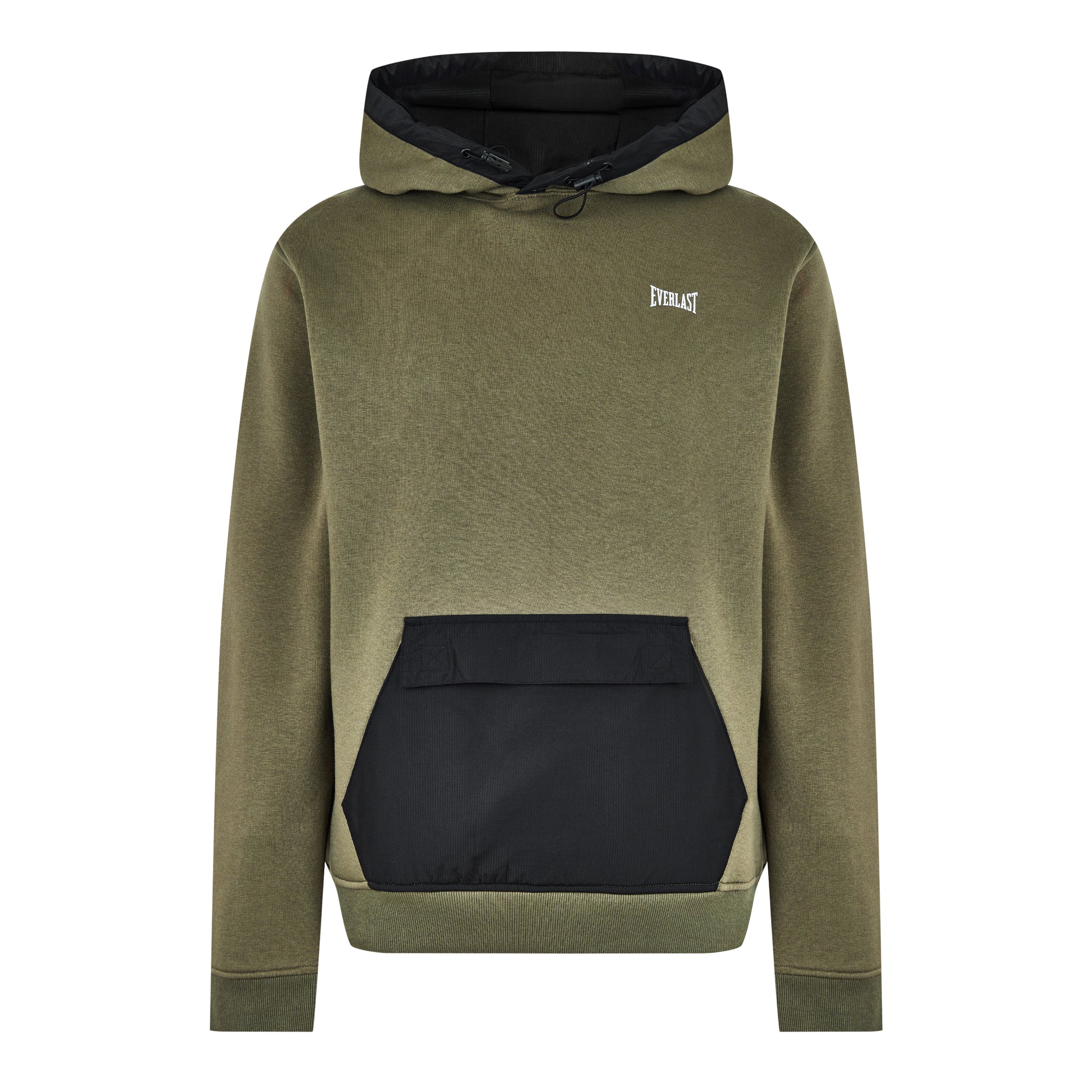 Mens Contrast Panel Hoodie - Olive