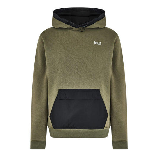 Mens Contrast Panel Hoodie - Olive view 1