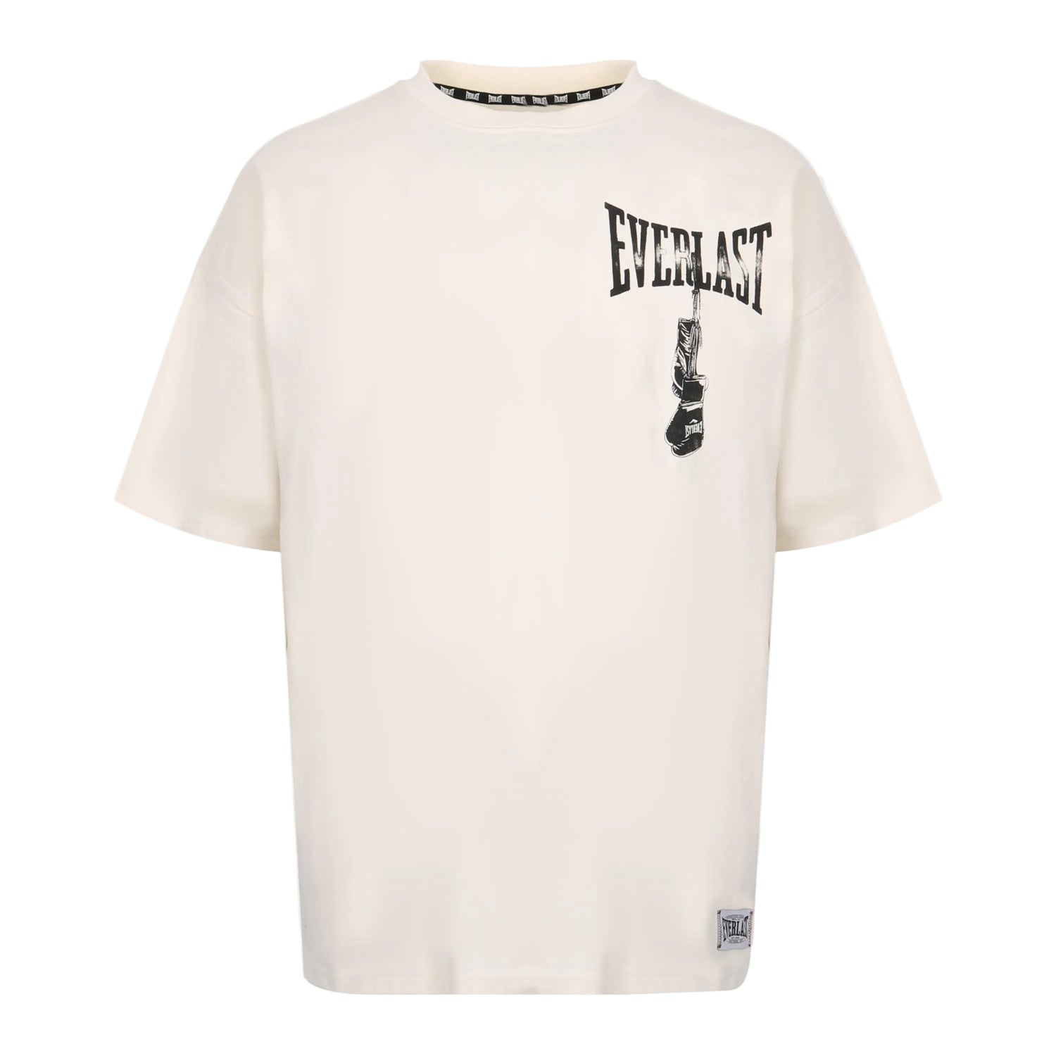 Men's Print Gloves Back Graphic Oversize T-Shirt White