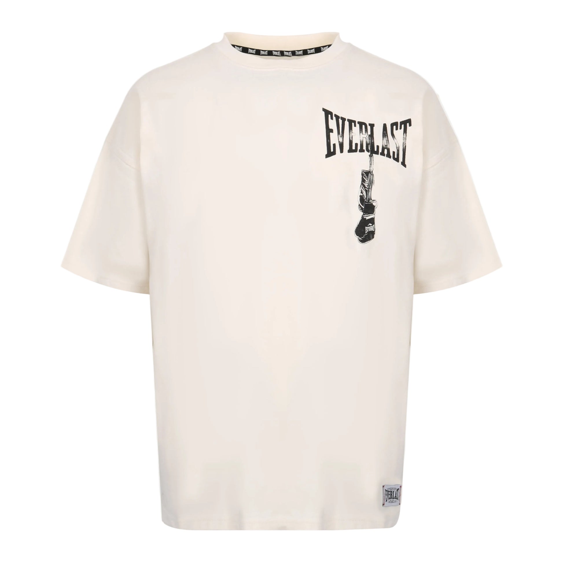 Men's Print Gloves Back Graphic Oversize T-Shirt White