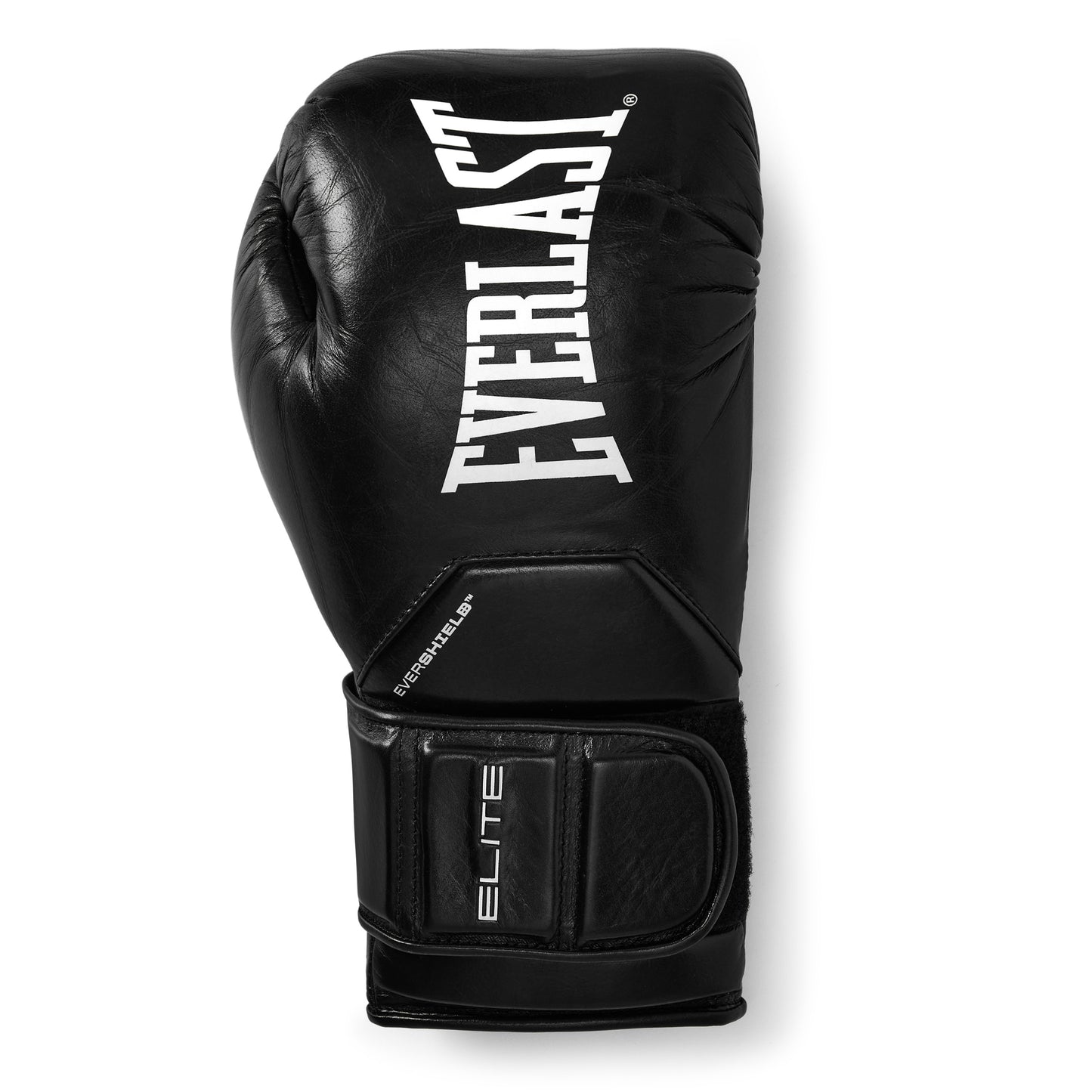 Elite Pro Leather Hook & Loop Training Boxing Gloves Black