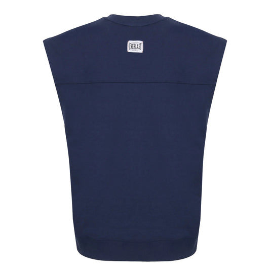 Navy sleeveless shirt with Everlast brand logo on the back view 2