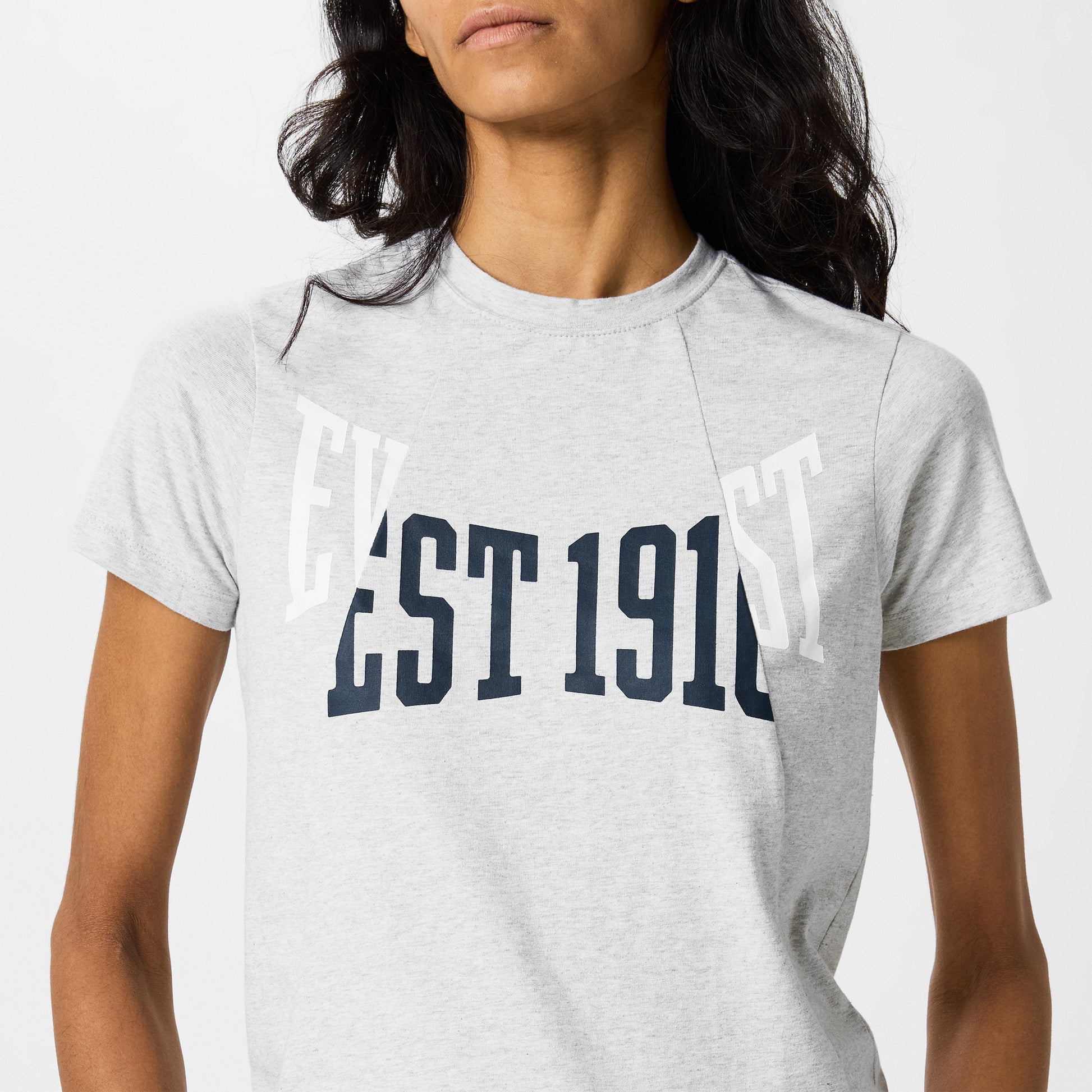 Womens Spliced Slim T Shirt Gray