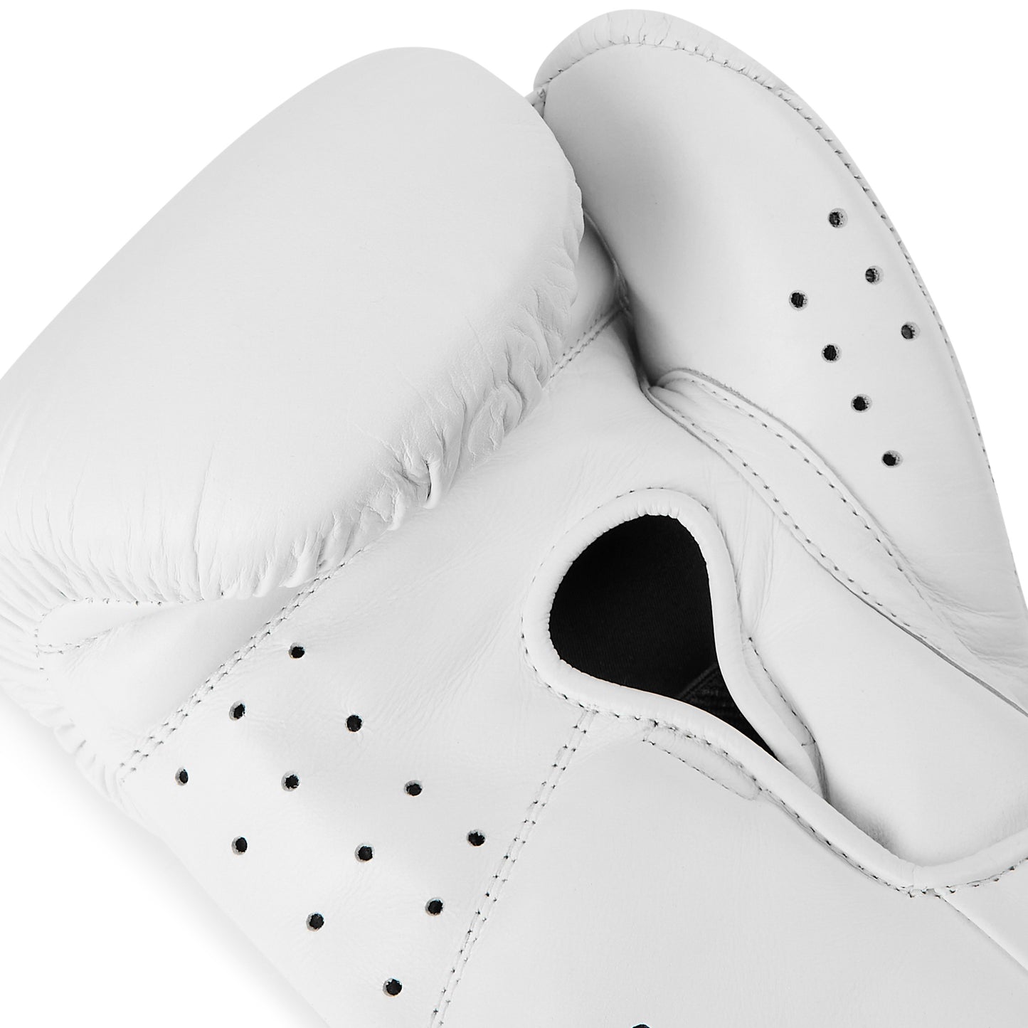 Elite Pro Leather Hook & Loop Training Boxing Gloves White