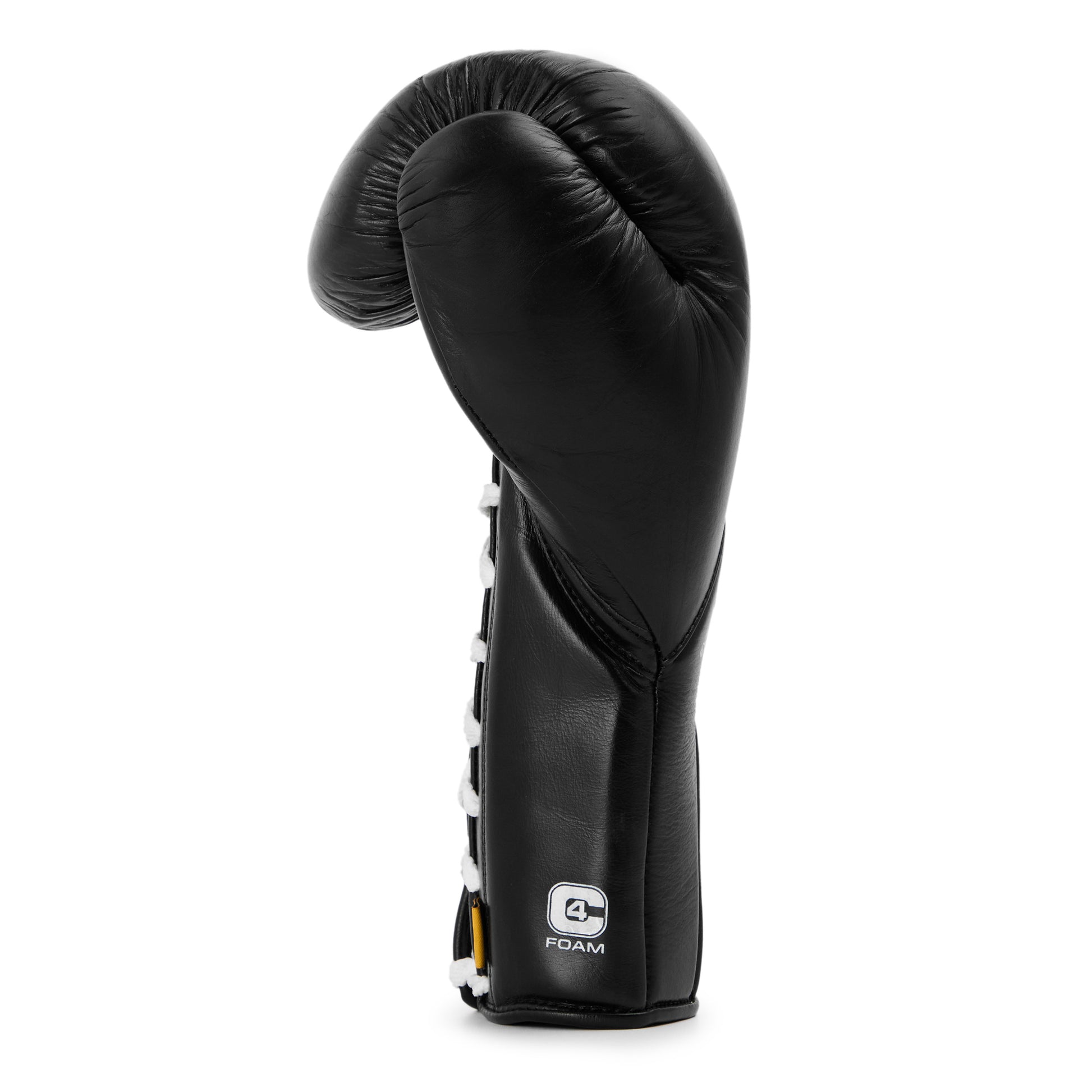 A single black boxing glove shown in profile against a plain background, with a small FOAM logo near the cuff.