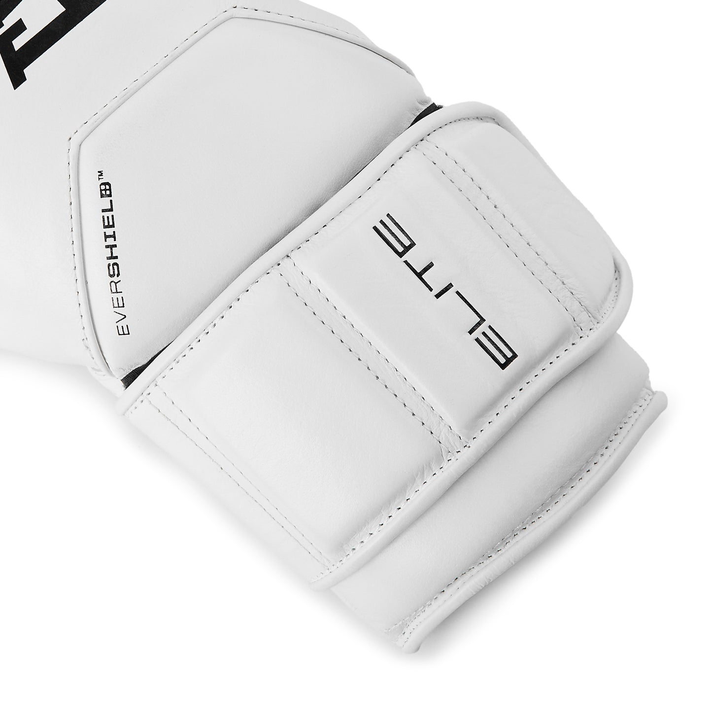 Elite Pro Leather Hook & Loop Training Boxing Gloves White