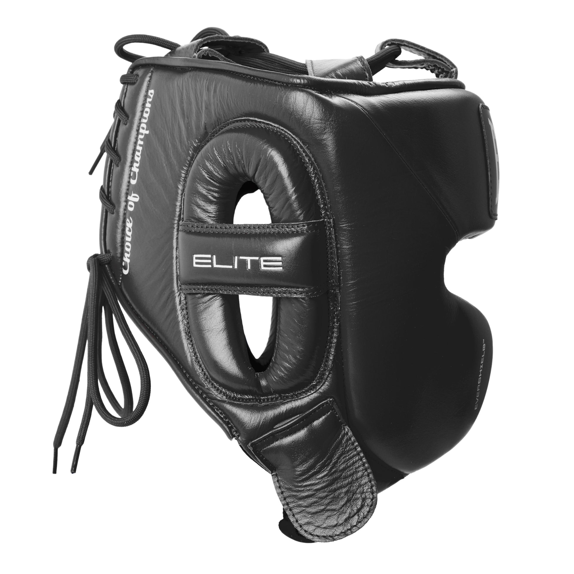 Elite Pro Leather Headgear with Cheek Black