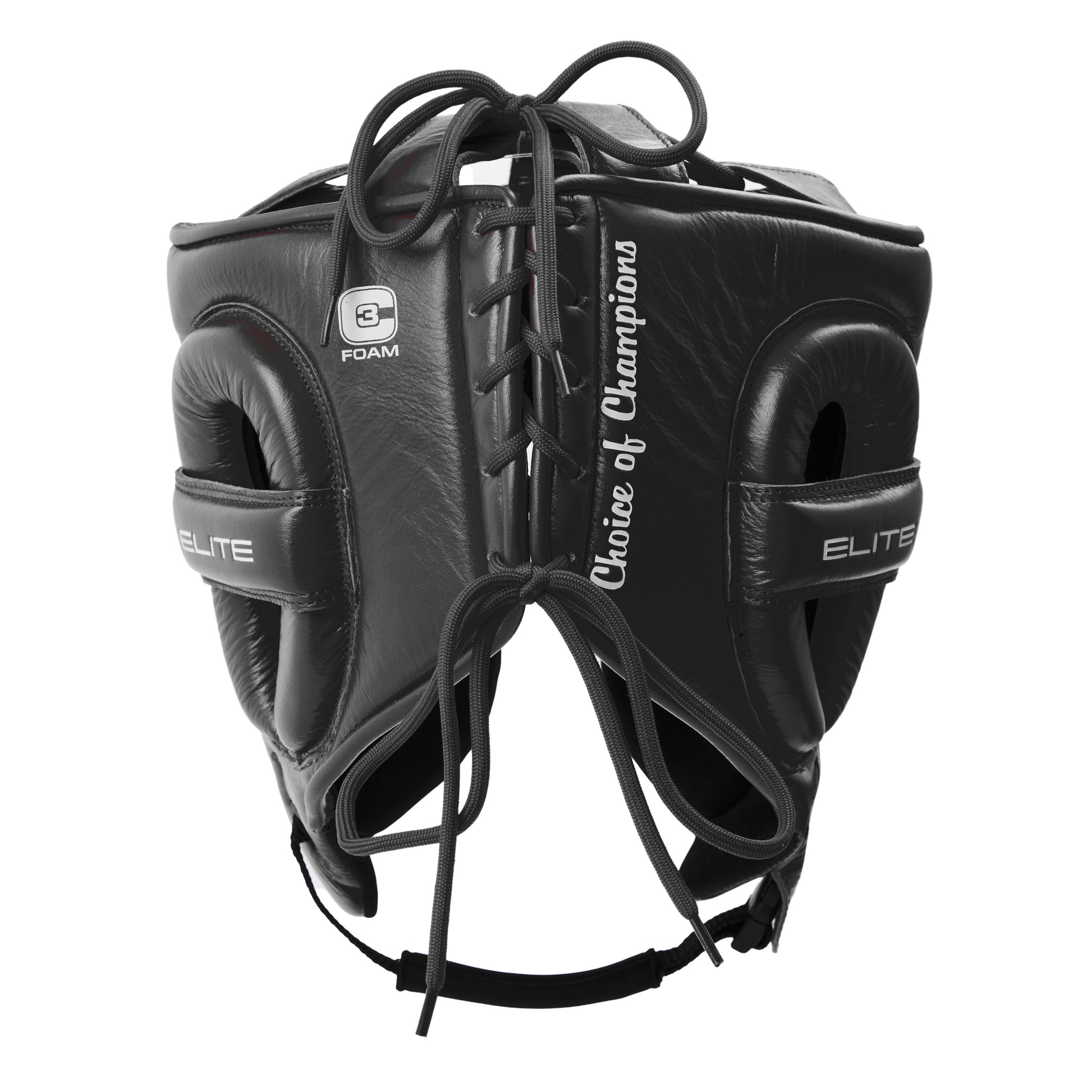Elite Pro Leather Headgear with Cheek Black