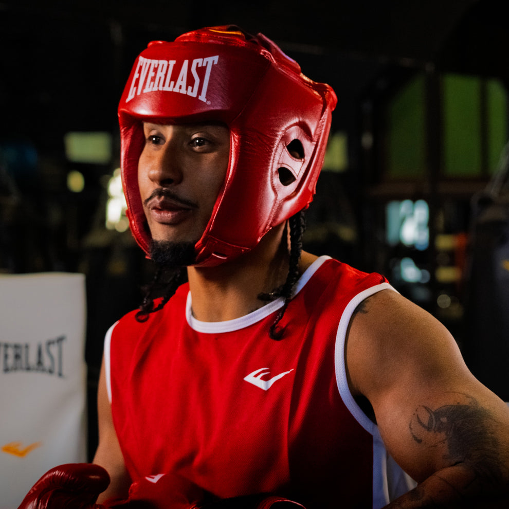 Everlast Amateur Competition Headgear With Cheek boxing headgear view 3