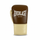 An Everlast boxing glove in brown and beige leather, featuring the white 'EVERLAST EST. 1910' logo on the front, set against a plain white background. Brown