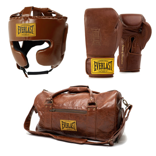 1910 Pro Duffel Bag, Gloves & Headgear Bundle Brown view 1