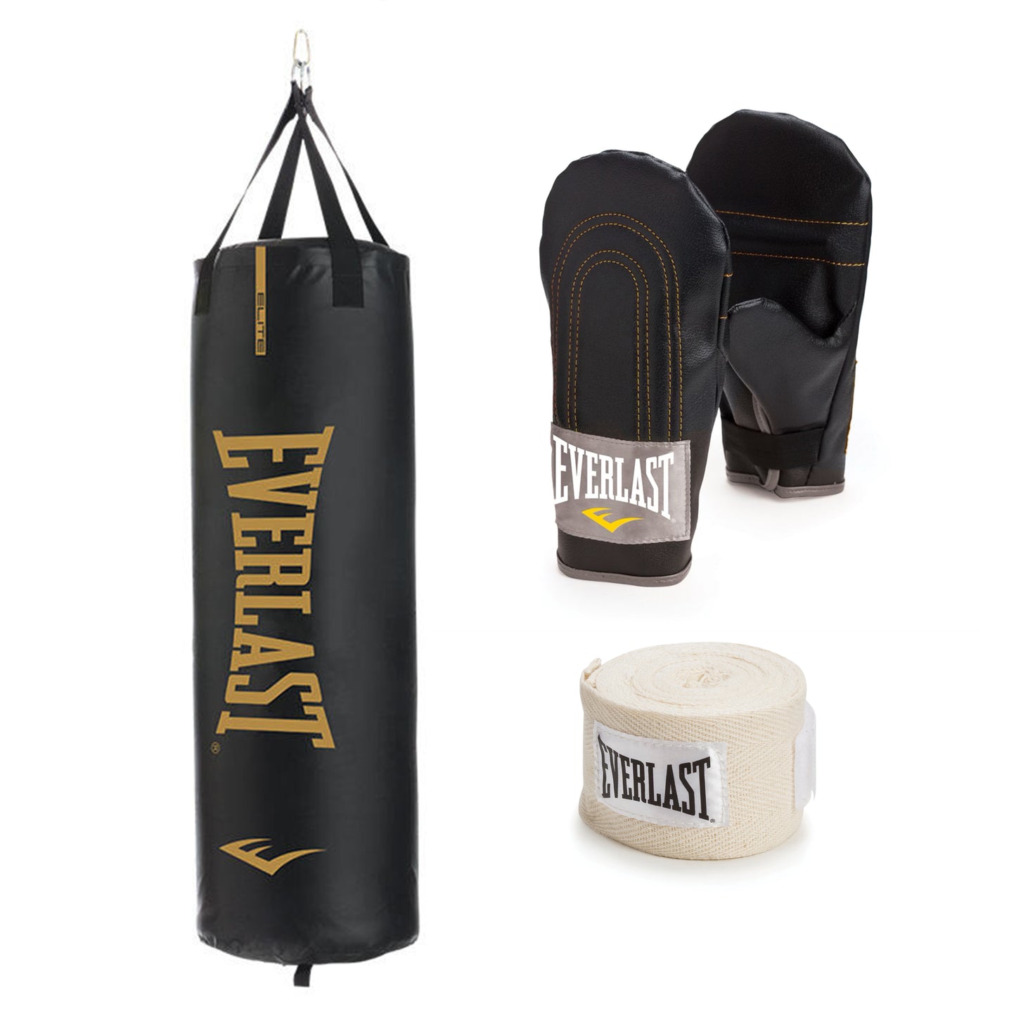 100lb Elite2 BLK/GLD Hvy Bag Kit