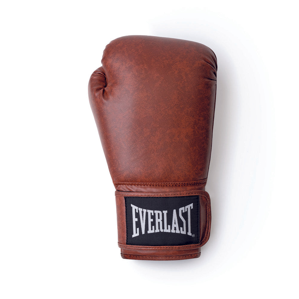 Brown classic boxing gloves with 'Everlast' 