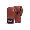 Brown classic boxing gloves with 'Everlast' 