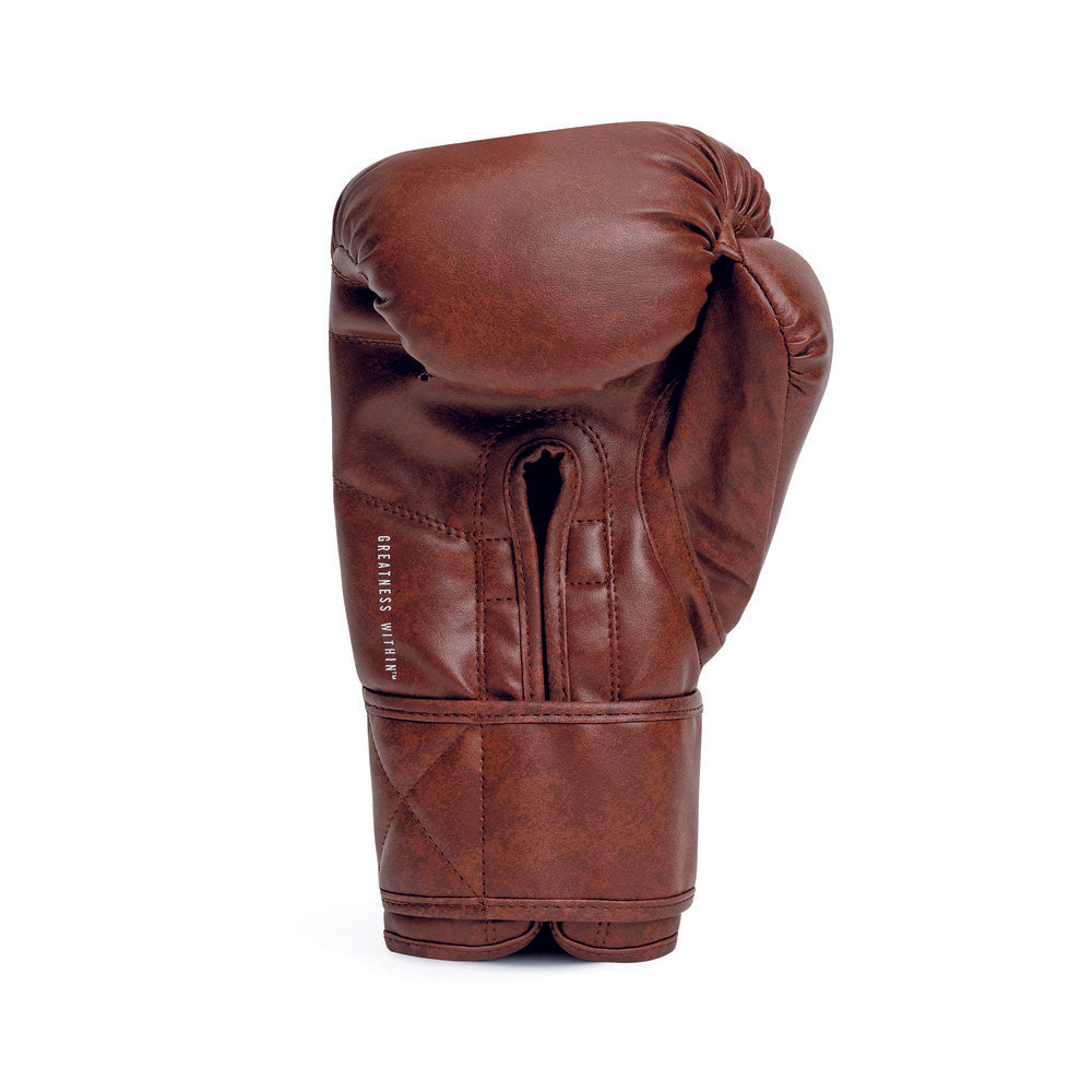 Brown classic boxing gloves with 'Everlast' 