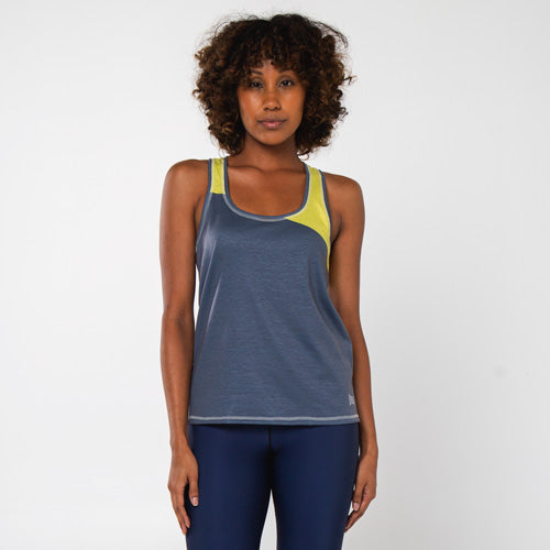 Women's Color-Block Trainer Tank Grey/Yellow