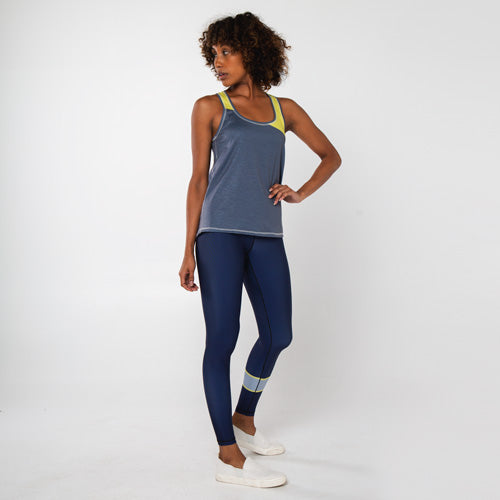 Women's Color-Block Trainer Tank Grey/Yellow