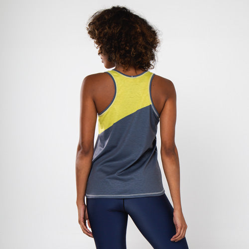 Women's Color-Block Trainer Tank Grey/Yellow