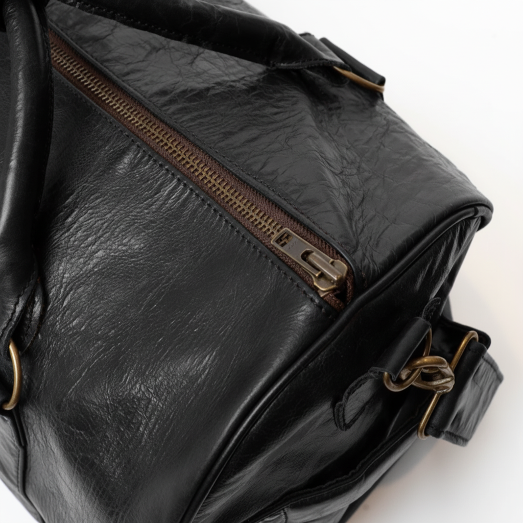 1910 Leather Gym Bag Black - Everlast