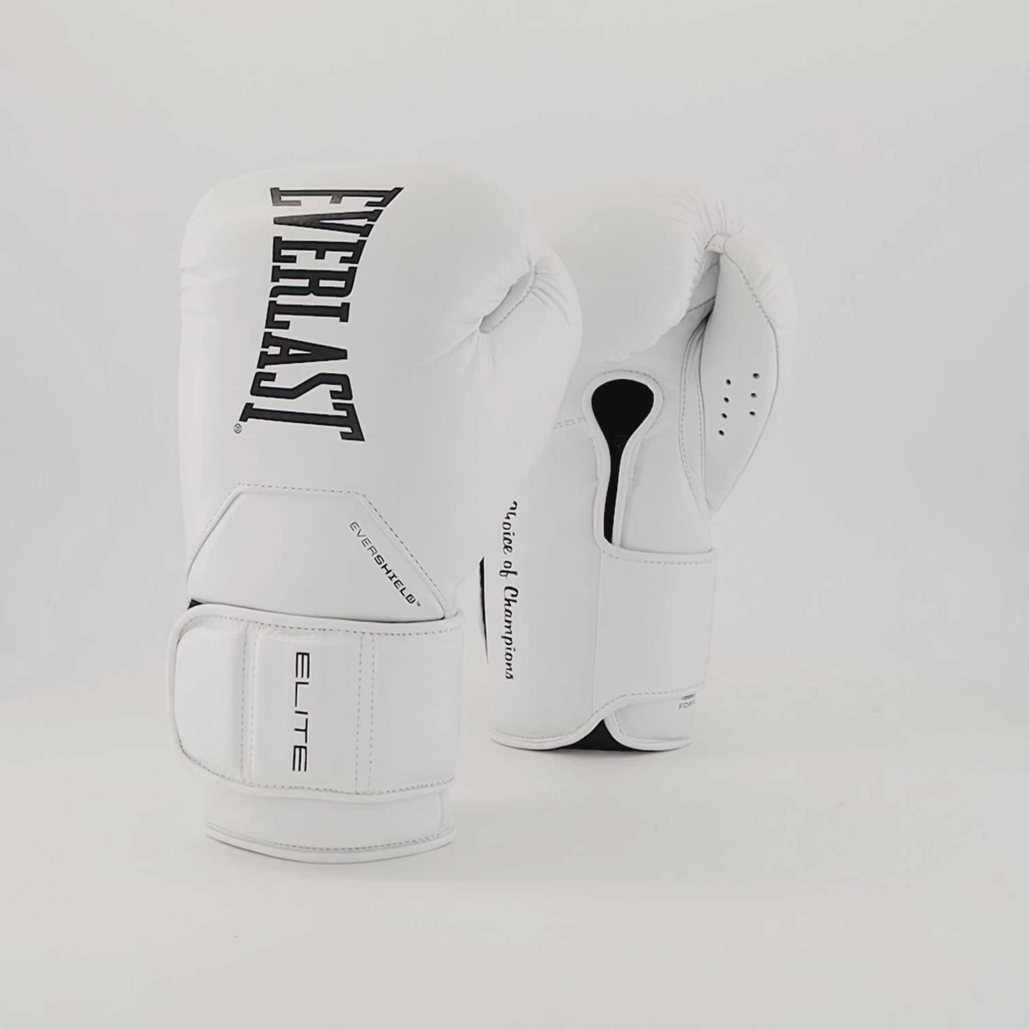 Elite Pro Leather Hook & Loop Training Boxing Gloves White